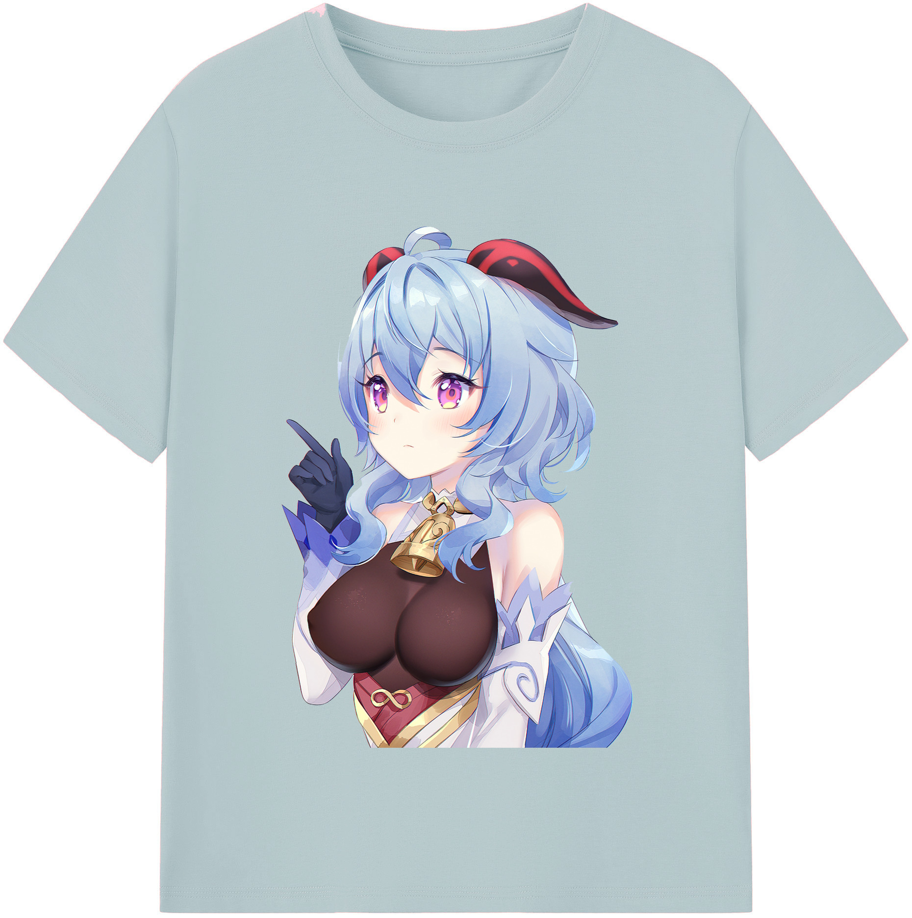 げんし神 甘雨 かんう genshin Ganyu 綿100％半袖Tシャツ（フロントプリント）
